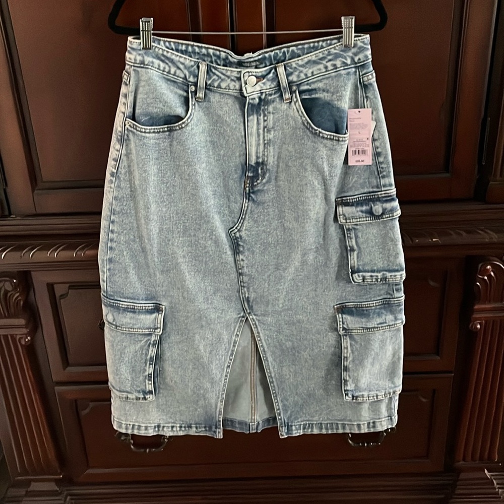 Cargo Denim Skirt